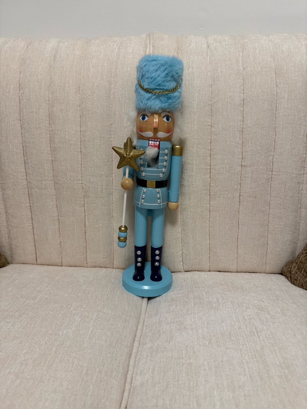 Beach themed Blue Holiday Nutcracker Figurine by